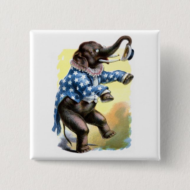 Neugierige Geschöpfe - Elefant Button (Vorderseite)