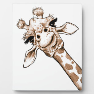Neugierige Giraffe Art Fotoplatte