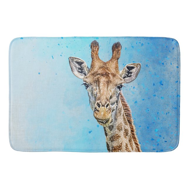 Neugierige Giraffe Badematte (Vorderseite)