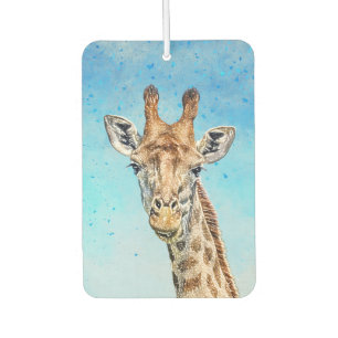 Neugierige Giraffe mit Blue Confetti Sky Autolufterfrischer