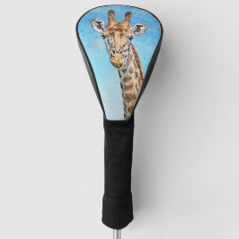 Neugierige Giraffe mit Blue Confetti Sky Golf Headcover