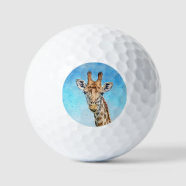 Neugierige Giraffe mit Blue Confetti Sky Golfball