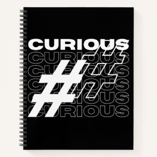 Neugierige Hashtag-Typografie Notizbuch