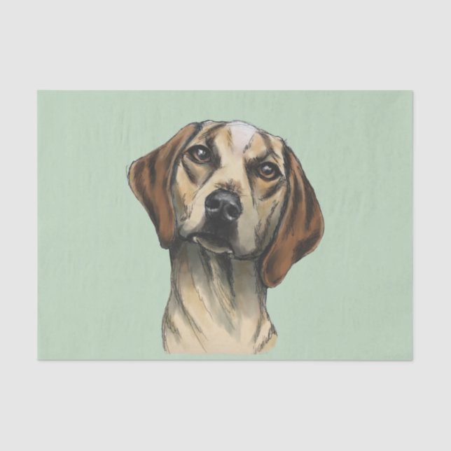 Neugierige Jagdhund-Wiedergabe Seidenpapier (Vorderseite)