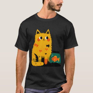 Neugierige Katze & Goldfischglas: Wunder mit Schnu T-Shirt