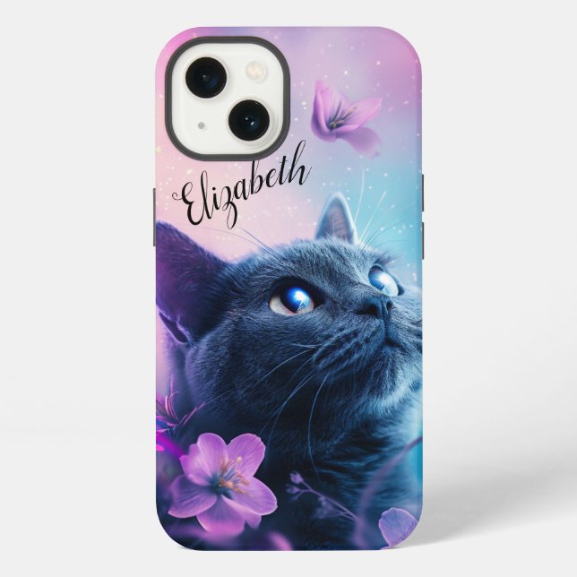 Neugierige Katze  iPhone Hülle (Rückseite)