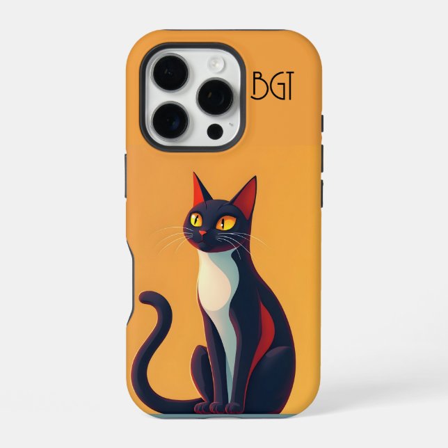 Neugierige Katze iPhone Hülle (Rückseite)