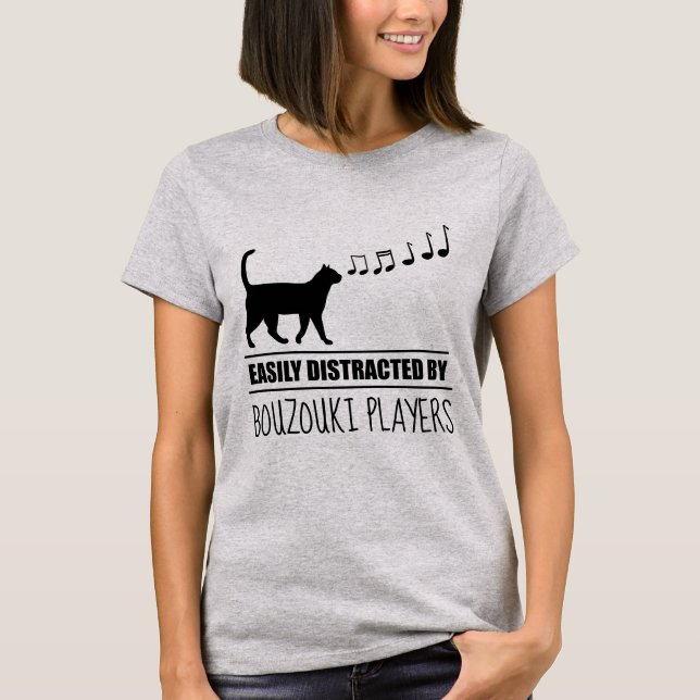 Neugierige Katze leicht von Bouzouki-Spielern abge T-Shirt (Vorderseite)