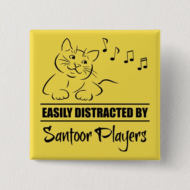 Neugierige Katze, leicht von Santoor-Spielern abge Button (Vorderseite)