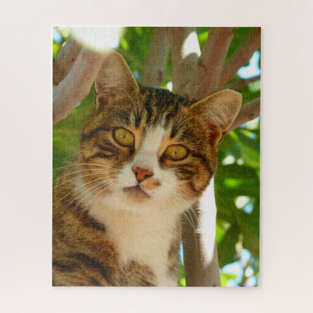 Neugierige Katze Puzzle (Vertikal)