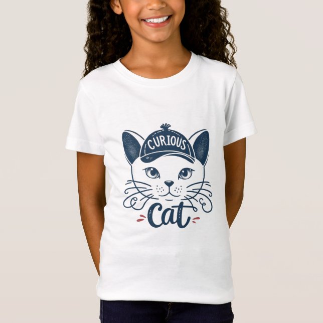 Neugierige Katze T-Shirt (Vorderseite)