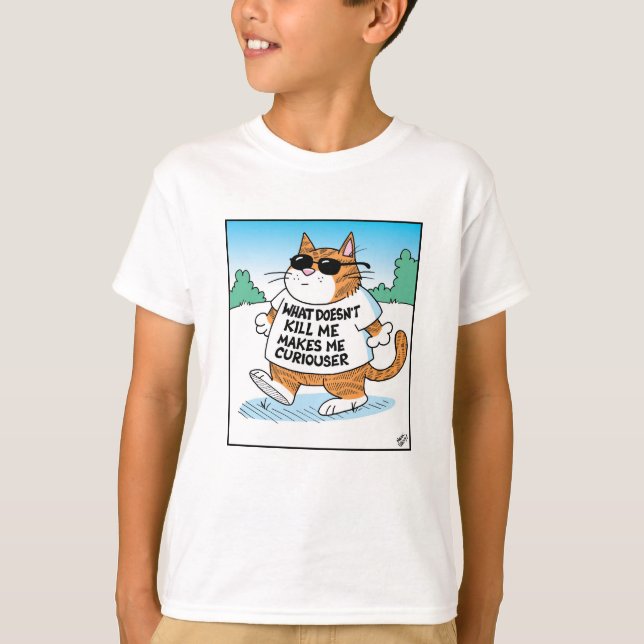 Neugierige Katze T-Shirt (Vorderseite)