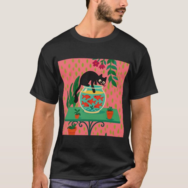 Neugierige Katze T-Shirt (Vorderseite)