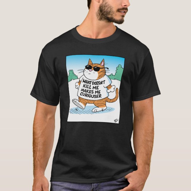Neugierige Katze T-Shirt (Vorderseite)