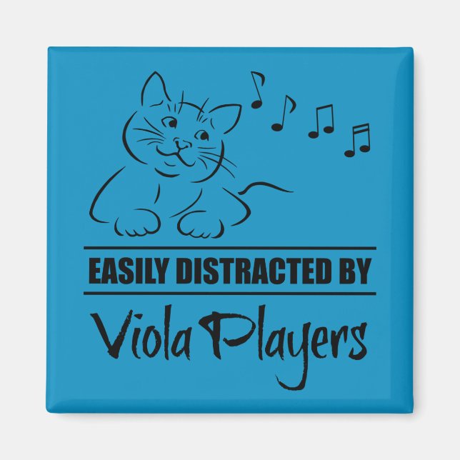 Neugierige Katze von Viola Players leicht abgelenk Magnet (Vorne)