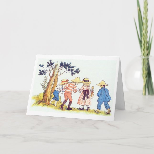Neugierige Kinder, Grußkarte Karte (Vorderseite)