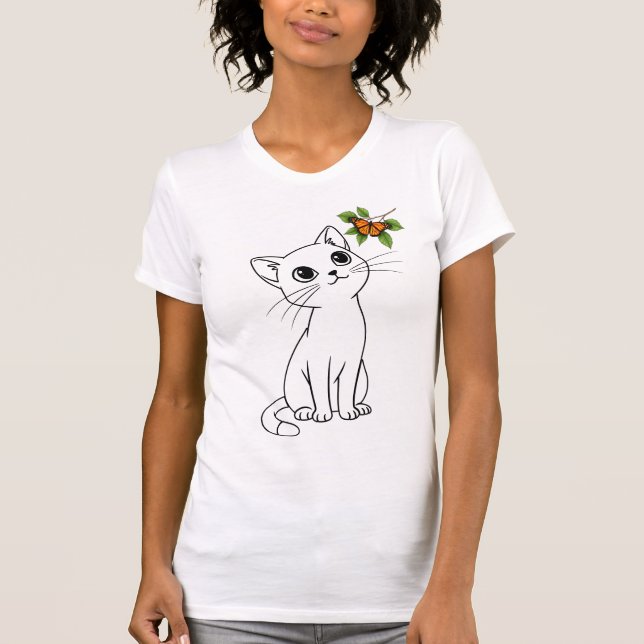 Neugierige Kitty T-Shirt (Vorderseite)