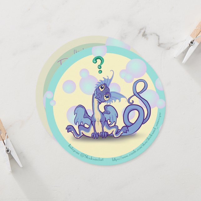 Neugierige Kleine Drachen-Einladung Einladung (Vorderseite/Rückseite Beispiel)