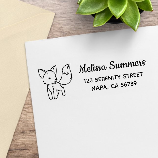 Neugierige kleine Fuchs-Adresse Gummistempel (Von Creator hochgeladen)