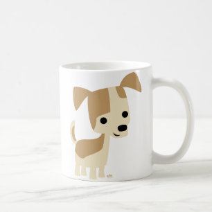 Neugierige kleiner HundeCartoon-Tasse Kaffeetasse