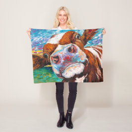 Neugierige Kuh-Decke Fleecedecke