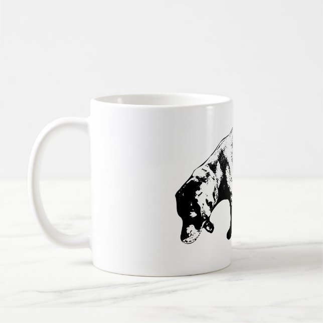 Neugierige Labrador Sniffing Ink Art Tasse (Links)