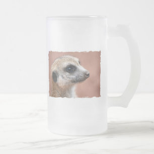Neugierige Meerkat Bier-Tasse Mattglas Bierglas