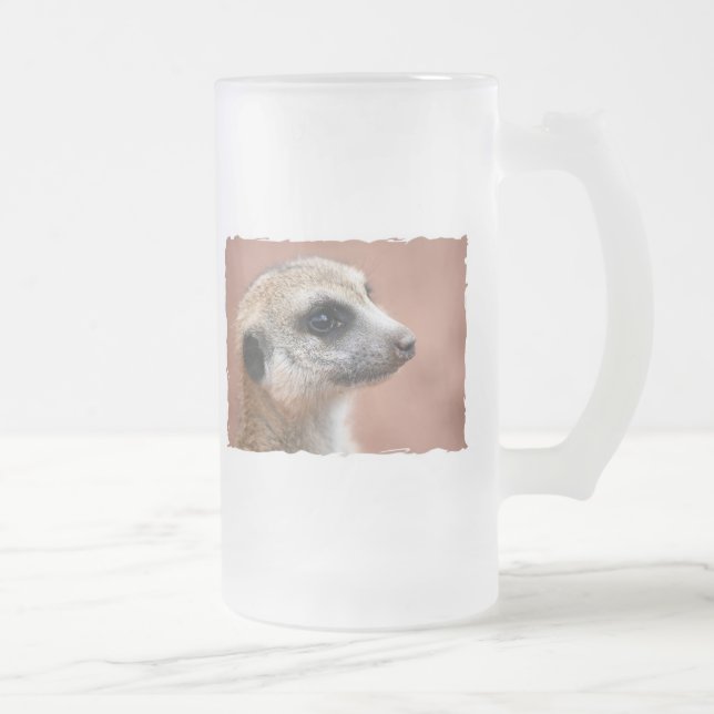 Neugierige Meerkat Bier-Tasse Mattglas Bierglas (Rechts)