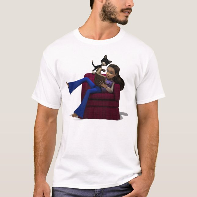 Neugierige Miezekatze T-Shirt (Vorderseite)
