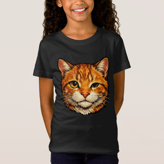 Neugierige orange getigerte Katze T-Shirt (Vorderseite)