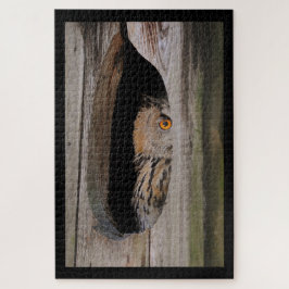 Neugierige Owl Peeking von Zuhause Puzzle