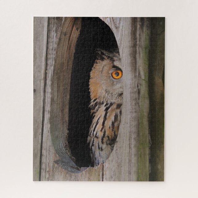 Neugierige Owl Peeking von Zuhause Puzzle (Vertikal)
