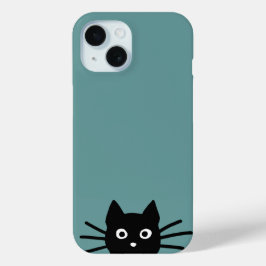 Neugierige Peeking Black Cat | Funny Feline Case-Mate iPhone Hülle