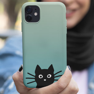 Neugierige Peeking Black Kitty Cat   Funny Cat Fac Case-Mate iPhone Hülle