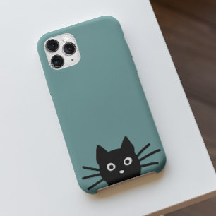 Neugierige Peeking Black Kitty Cat Funny Feline iPhone 15 Hülle