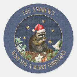 Neugierige Raccoon-Aufkleber für Geschenke Runder Aufkleber