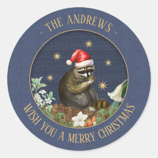 Neugierige Raccoon-Aufkleber für Geschenke Runder Aufkleber