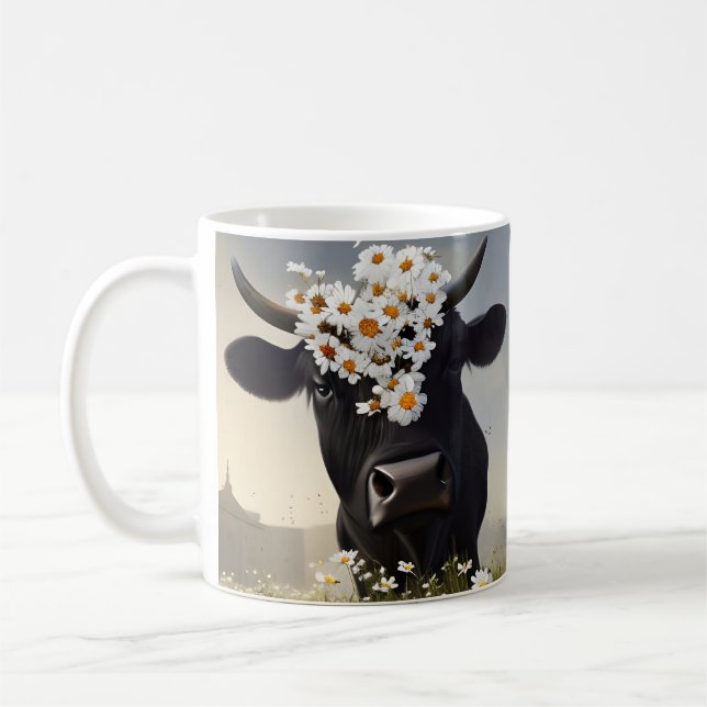 Neugierige Schwarz-Angus-Tasse Kaffeetasse (Links)