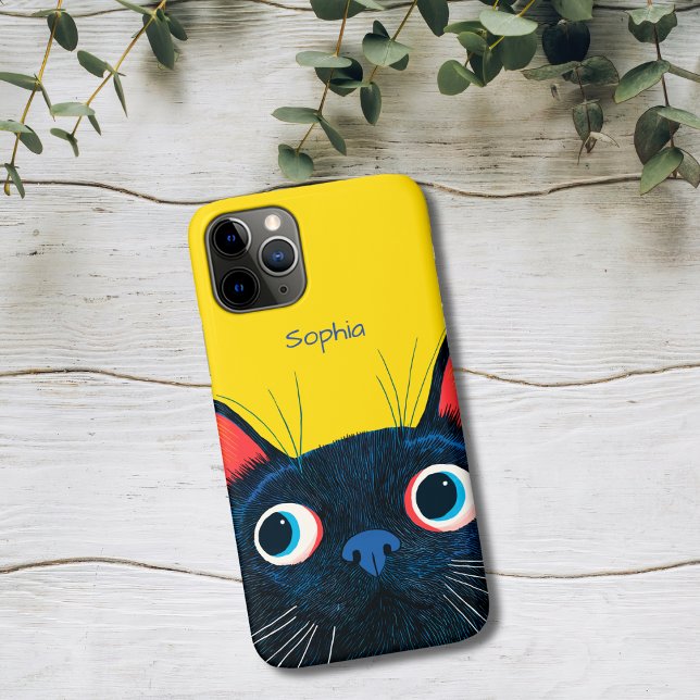 Neugierige schwarze Katze Case-Mate iPhone Hülle (Von Creator hochgeladen)