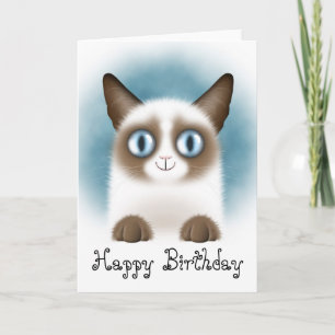 Neugierige Siamese Kitten Happy Birthday Karte