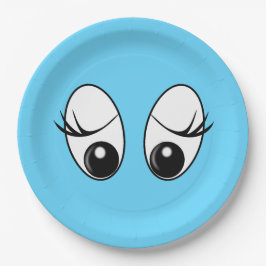 Neugierige Teller aus blauem Papier - individuell 