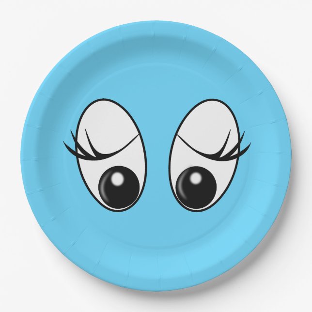 Neugierige Teller aus blauem Papier - individuell  (Vorderseite)
