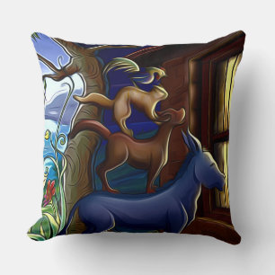 Neugierige Tiere Kissen