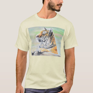 Neugierige Tigermalerei T-Shirt