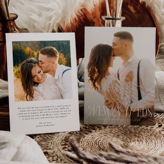 Neugierige Vintage Elegance Wedding Foto Ankündigung (Von Creator hochgeladen)