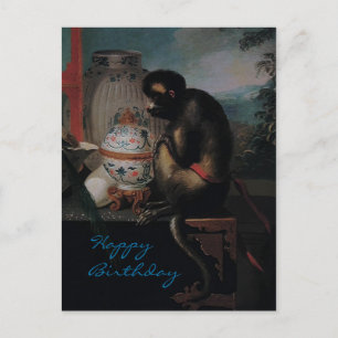 Neugieriger Affe ~ Postcard / Happy Birthday Postkarte