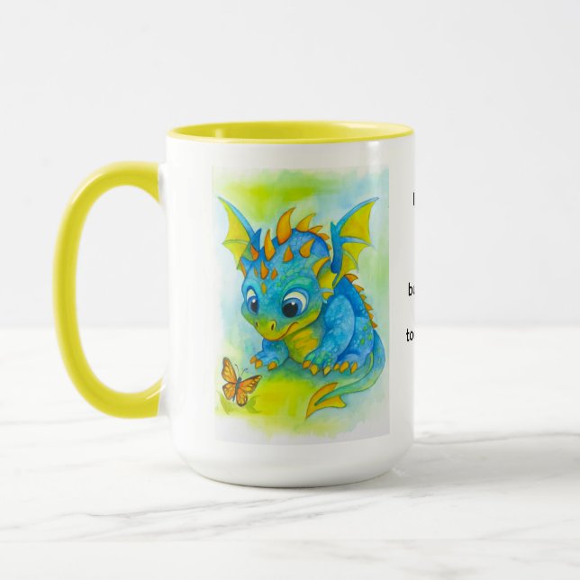 Neugieriger Baby-Drache Tasse (Links)