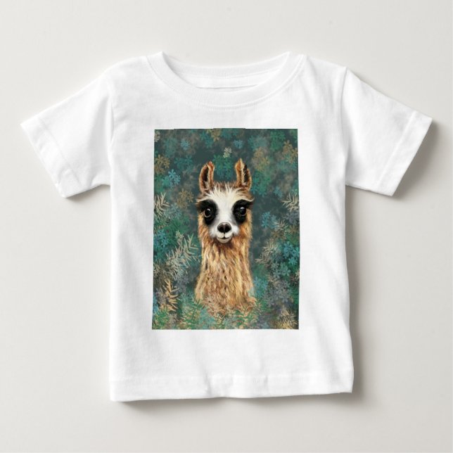 Neugieriger Baby Llama - Niedlich - Lächeln T-shirt (Vorderseite)