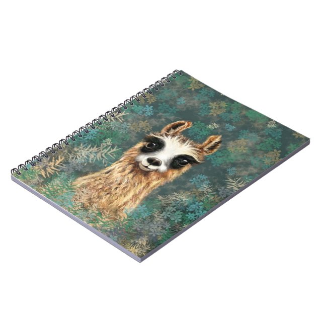 Neugieriger Baby Llama - Niedlich - Notizblock (Linke Seite)