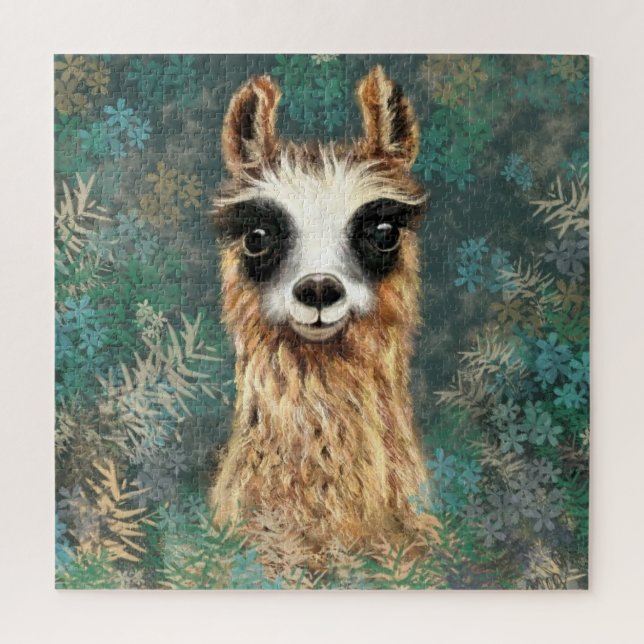 Neugieriger Baby Llama - Sweet - Puzzle (Vertikal)